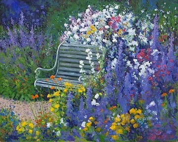 庭園 Painting - yxf037bE 印象派の庭園